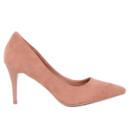 Pink ruskind høje hæle 100-828ES-1 Pink lyserød