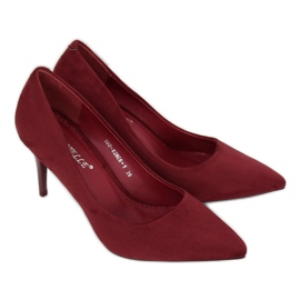 Maroon ruskind stiletter 100-828ES-1 Vin flerfarvet rød
