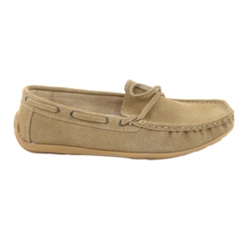 American Club JK08 læder dame loafers beige