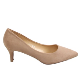 Lavhælede pumps beige 123-2 Beige
