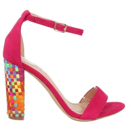 Fuchsia højhælede sandaler 708-24 Fuchsia flerfarvet lyserød