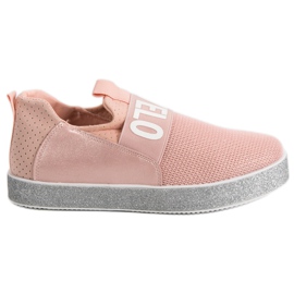Bestelle Slip-on sneakers med glitter lyserød