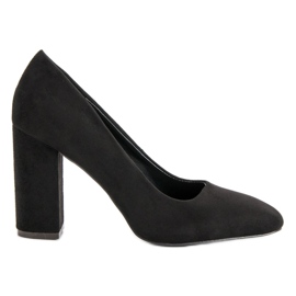 Sweet Shoes Ruskindpumper på en søjle sort