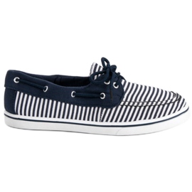 McKey Moderigtige marine loafers hvid blå