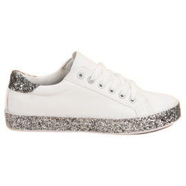 Sneakers med glittersål hvid