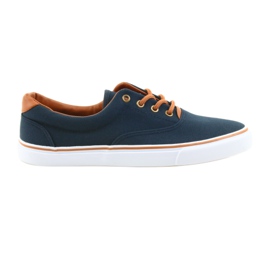 American Club Marineblå sneakers til mænd LH03 brun marine blå