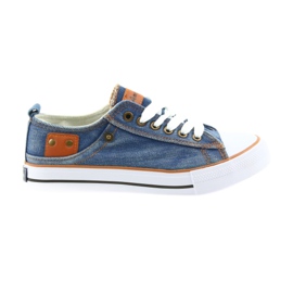 American Club dk jeans bundet sneakers blå
