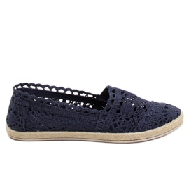 Marineblå blonder espadriller JX1020 Navy marine blå