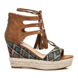 Sergio Todzi Aztec -sandaler med tryk brun