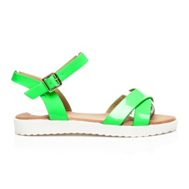 Best Shoes Lakerede sandaler grøn