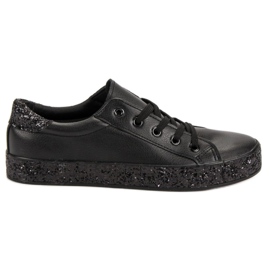 Sneakers med glittersål sort