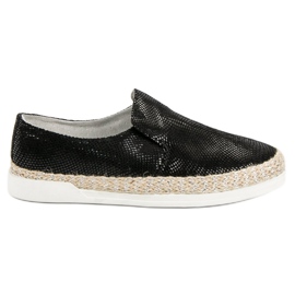 Filippo Sort læder Espadrilles