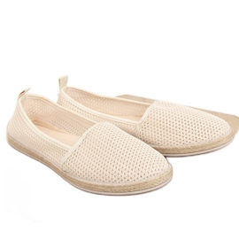 Espadriller lavet af beige mesh JX1029 Beige
