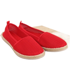 Espadriller lavet af rødt mesh JX1029 Rød