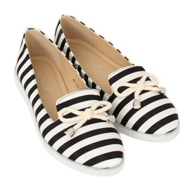 Sort og hvid stribet slip-on H8-105 Sort