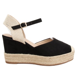 Sorte Espadriller på kiler T331P Sort