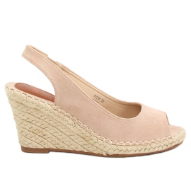 Espadrilles på en beige kile YY29P Beige