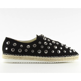 Espadrilles med studs sort 9039-28 Black II-GAT