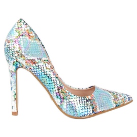 Snake skin blue studs NF-42P Blue blå flerfarvet