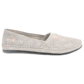 Sølv læder Slip On sneakers grå