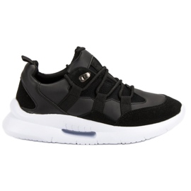 Lysrøde sneakers sort