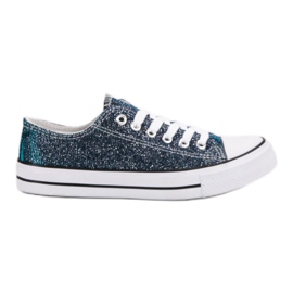 Marineblå sneakers med glitter