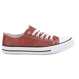 Røde sneakers med glitter flerfarvet