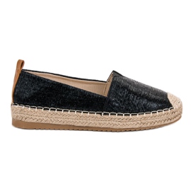 Small Swan Skinnende Espadrilles sort