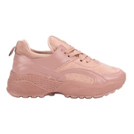 Small Swan Lyserøde sneakers på platformen