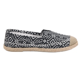 Moderigtigt etnisk Espadrilles sort