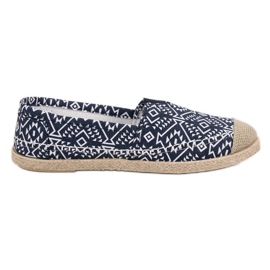 Moderigtigt etnisk Espadrilles blå marine blå