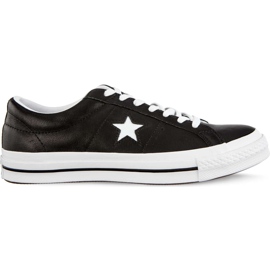 Converse En stjerne Ox C163385 Sort Hvid Hvid