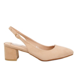 Pumps med åben hæl beige S0-231 Beige