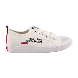 Hvide Big Star 274825 bundne sneakers rød