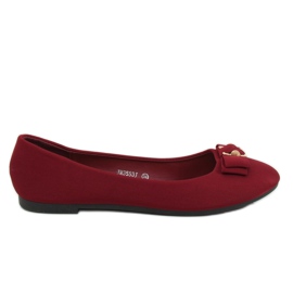 Burgundy ballerinaer til kvinder JM3553J Burdeo rød
