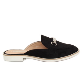Sort F9375 Sorte mocassins hjemmesko
