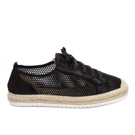 Sort snøret espadriller B752S-BL Sort