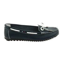 Kvinder læder loafers Filippo 141 marineblå hvid marine blå