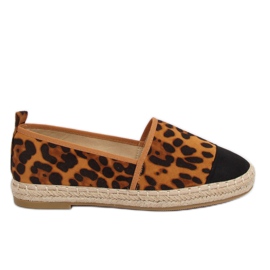 Dame espadriller 888-15 Leopard sort brun flerfarvet