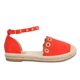 Espadriller med en rød LX170 rød rem
