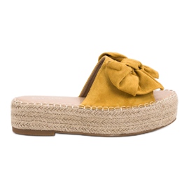 Espadrilles hjemmesko på platformen gul