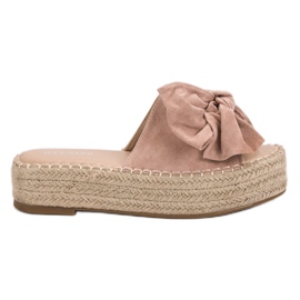 Espadrilles hjemmesko på platformen lyserød