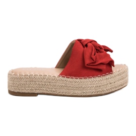 Espadrilles hjemmesko på platformen rød