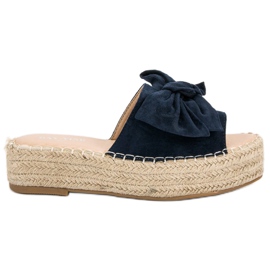 Espadrilles hjemmesko på platformen blå marine blå
