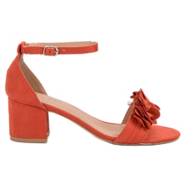 Nio Nio Sandaler i ruskind med blomster orange