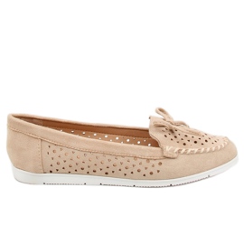 Dame beige loafers T339P Beige