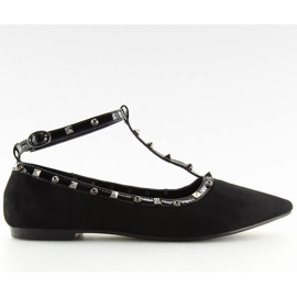 Ballerina-sko med stifter sort 127-13 Sort II-GAT