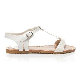 L. Lux. Shoes Glitter sandaler hvid