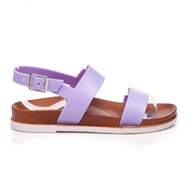 Best Shoes Flade sandaler i gummi violet