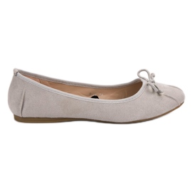 Lucky Shoes Grå binde ballerinaer